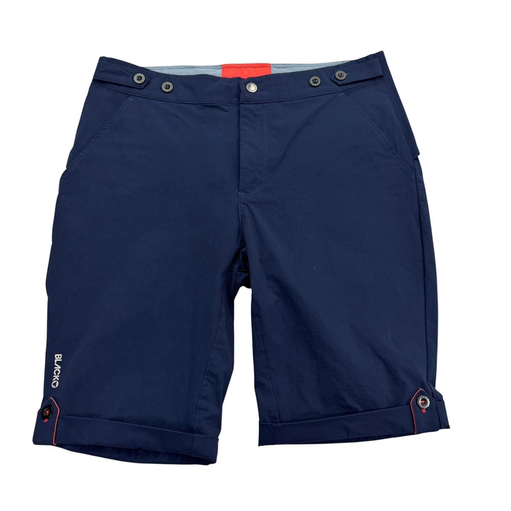 BLACKSHEEP Shorts Mens M Navy Blue Bermuda Microfiber Stretch Pockets Cycling